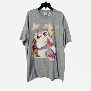 Womens Disney Bambi Thumper Grey Floral Portrait Size 2XL